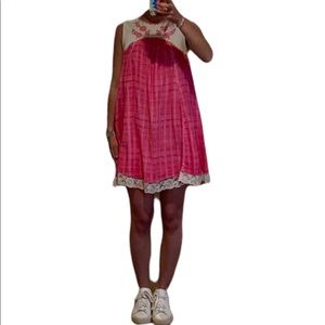 Free People Size Small Pink Babydoll Dress